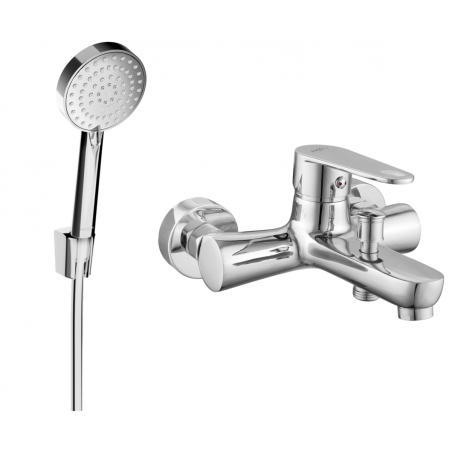 Mexen Kama R75 bathtub mixer tap with shower head, Chrome - 7253R75-00
