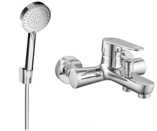 Mexen Kama R75 bathtub faucet with shower set, chrome - 7253R75-00