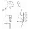 Mexen Kama R75 bath faucet with shower set, black - 7253R75-70