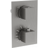 Mexen Cube 2-outlet thermostatic bathtub and shower mixer tap, Graphite - 77502-66
