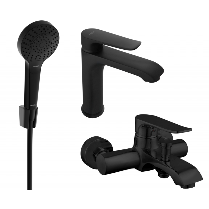 Mexen Pecos R05 bathtub set, Black - 72703R05-70