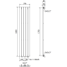 Mexen Boston decorative radiator 1800 x 376 mm, 740 W, White - W213-1800-376-01-20