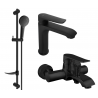 Mexen Pecos DF05 bath set, black - 72703DF05-70