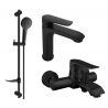 Mexen Pecos DF05 bathtub set, Black - 72703DF05-70