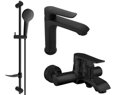 Mexen Pecos DF05 bathtub set, Black - 72703DF05-70