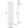 Mexen Boston decorative radiator 1800 x 452 mm, 888 W, White - W213-1800-452-00-20