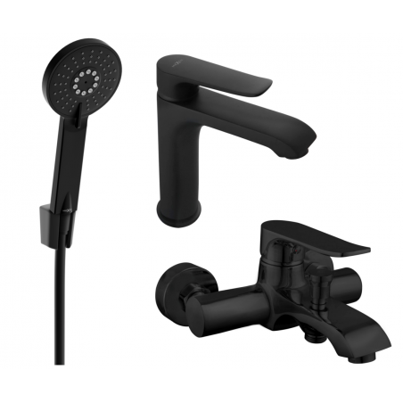 Mexen Pecos R40 bathtub set, Black - 72703R40-70