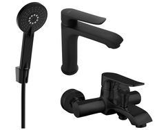Mexen Pecos R40 bathtub set, Black - 72703R40-70