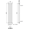 Mexen Dallas decorative radiator 1600 x 360 mm, 1039 W, White - W214-1600-360-00-20