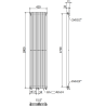 Mexen Kansas decorative radiator 1800 x 420 mm, 1242 W, black - W204-1800-420-00-70