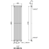 Mexen Kansas decorative radiator 1800 x 420 mm, 1441 W, Black - W204-1800-420-00-70