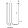 Mexen Nevada decorative radiator 1800 x 480 mm, 940 W, Black - W201-1800-480-00-70