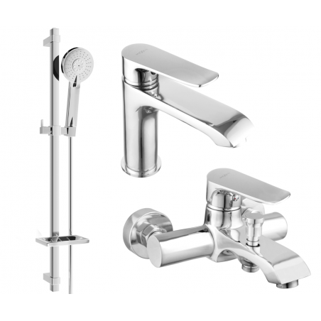 Mexen Pecos DQ40 bathtub set, Chrome - 72703DQ40-00