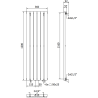 Mexen Oregon decorative radiator 1200 x 350 mm, 417 W, White - W202-1200-350-00-20