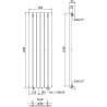 Mexen Oregon decorative radiator 1200 x 350 mm, 417 W, Black - W202-1200-350-00-70