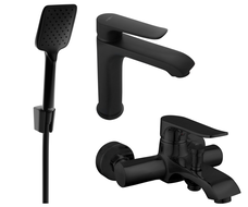 Mexen Pecos R62 bathtub set, Black - 72703R62-70