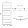 Mexen Orlando decorative radiator 1380 x 600 mm, 499 W, Black - W207-1380-600-00-70