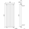 Mexen Texas decorative radiator 1200 x 460 mm, 502 W, Black - W203-1200-460-00-70