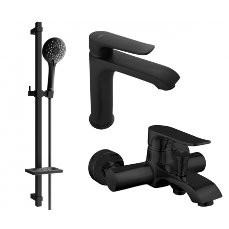 Mexen Pecos DQ40 Bath Set, Black - 72703DQ40-70