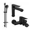 Mexen Pecos DQ40 bathtub set, Black - 72703DQ40-70
