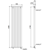 Mexen Texas decorative radiator 1800 x 460 mm, 965 W, white - W203-1800-460-00-20
