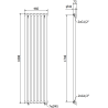 Mexen Texas decorative radiator 1800 x 460 mm, 719 W, Black - W203-1800-460-00-70