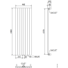 Mexen Topeka decorative radiator 1400 x 480 mm, 950 W, black - W210-1400-480-00-70