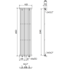 Mexen Tulsa decorative radiator 1600 x 420 mm, 613 W, Black - W219-1600-420-00-70