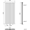 Mexen Waco decorative radiator 1544 x 694 mm, 2209 W, White - W217-1544-694-00-20