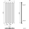 Mexen Waco decorative radiator 1544 x 694 mm, 2209 W, Black - W217-1544-694-00-70