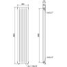 Mexen Kent decorative radiator 1882 x 380 mm, 1392 W, white - W216-1882-380-00-20