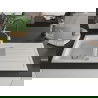 Mexen Andres 1.5-bowl granite sink with drainer and Aster kitchen tap, white - 6515-20-73450-07