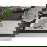 Mexen Andres granite sink 1.5-bowl with drainer and Aster kitchen tap, white - 6515-20-73450-70-B