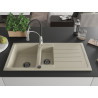 Mexen Andres 1.5-bowl granite sink with drainer and Aster kitchen faucet, beige - 6515-69-73450-07-B