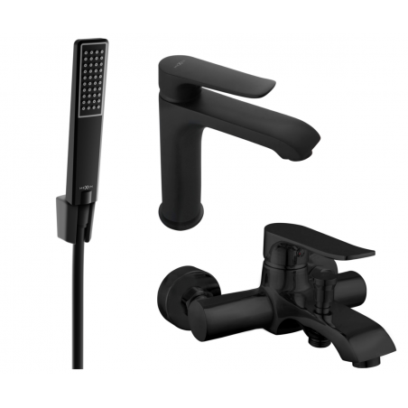 Mexen Pecos R72 bathtub set, Black - 72703R72-70