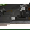 Mexen Andres granite sink 1.5-bowl with drainer and Aster kitchen tap, black/golden metallic - 6515-75-73450-57-B