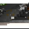 Mexen Andres 1.5-compartment granite sink with a drip tray and kitchen mixer tap Aster, Black - 6515-77-73450-57-G