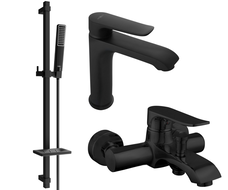 Mexen Pecos DQ72 bath set, black - 72703DQ72-70