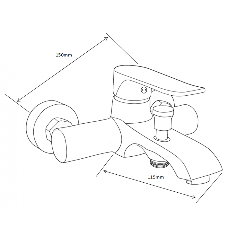 Mexen Pecos R75 bath set, chrome - 72703R75-00