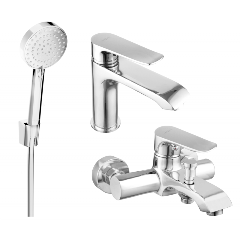 Mexen Pecos R75 bathtub set, Chrome - 72703R75-00