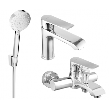 Mexen Pecos R75 bath set, chrome - 72703R75-00