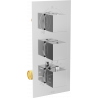 Mexen Cube 3-outlet thermostatic bathtub and shower mixer tap, Chrome - 77503-00