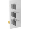Mexen Cube thermostatic bath-shower faucet 3-outlet, chrome - 77503-00