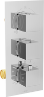 Mexen Cube thermostatic bath-shower mixer 3-way, chrome - 77503-00