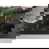 Mexen Tomas 2-compartment granite sink with a kitchen mixer tap Aster, Black/Silver metallic - 6516-73-73450-57-B