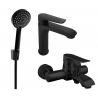 Mexen Pecos R75 bathtub set, Black - 72703R75-70