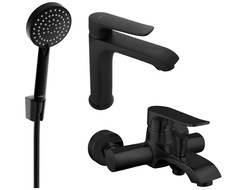 Mexen Pecos R75 bathtub set, Black - 72703R75-70