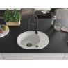 Mexen Kevin granite sink 1-bowl with drainer and kitchen faucet Aster, white - 6517-20-73450-70-B