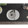 Mexen Kevin granite sink 1-bowl with drainer and kitchen faucet Aster, white - 6517-20-73450-70-B