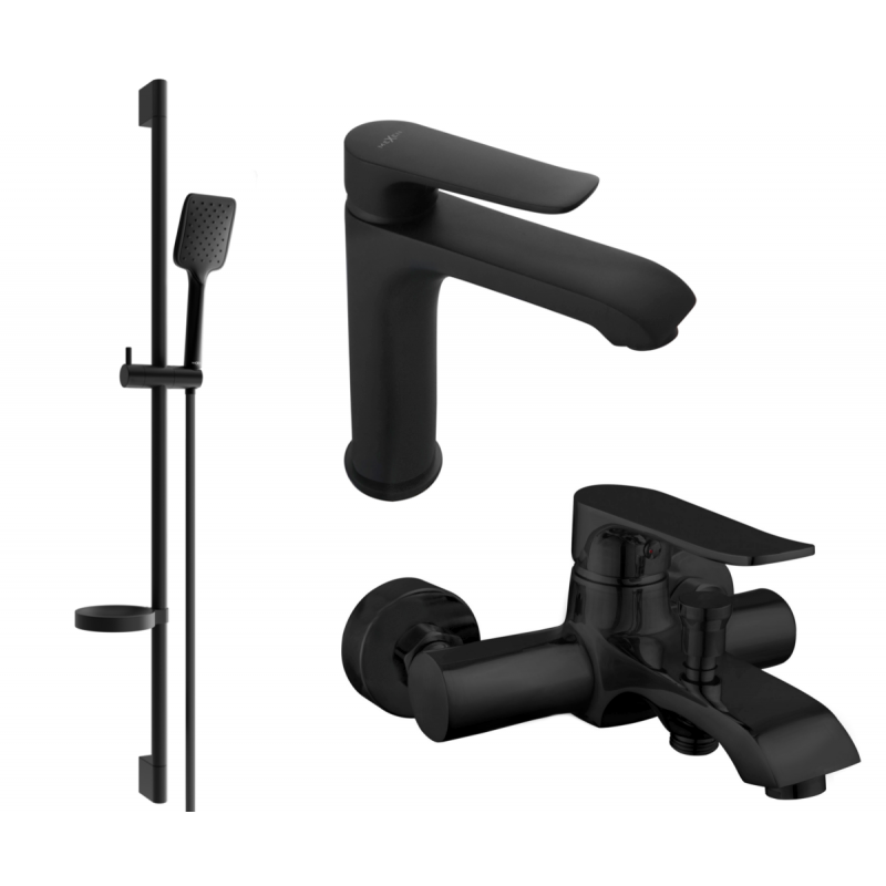 Mexen Pecos DS62 bathtub set, Black - 72703DS62-70
